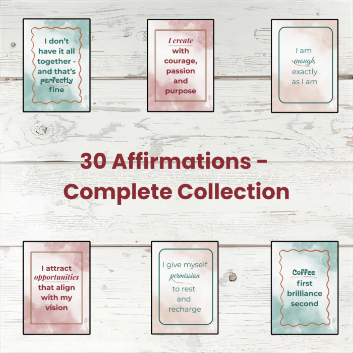 30 Affirmations – Complete Collection (Printable Digital Cards)